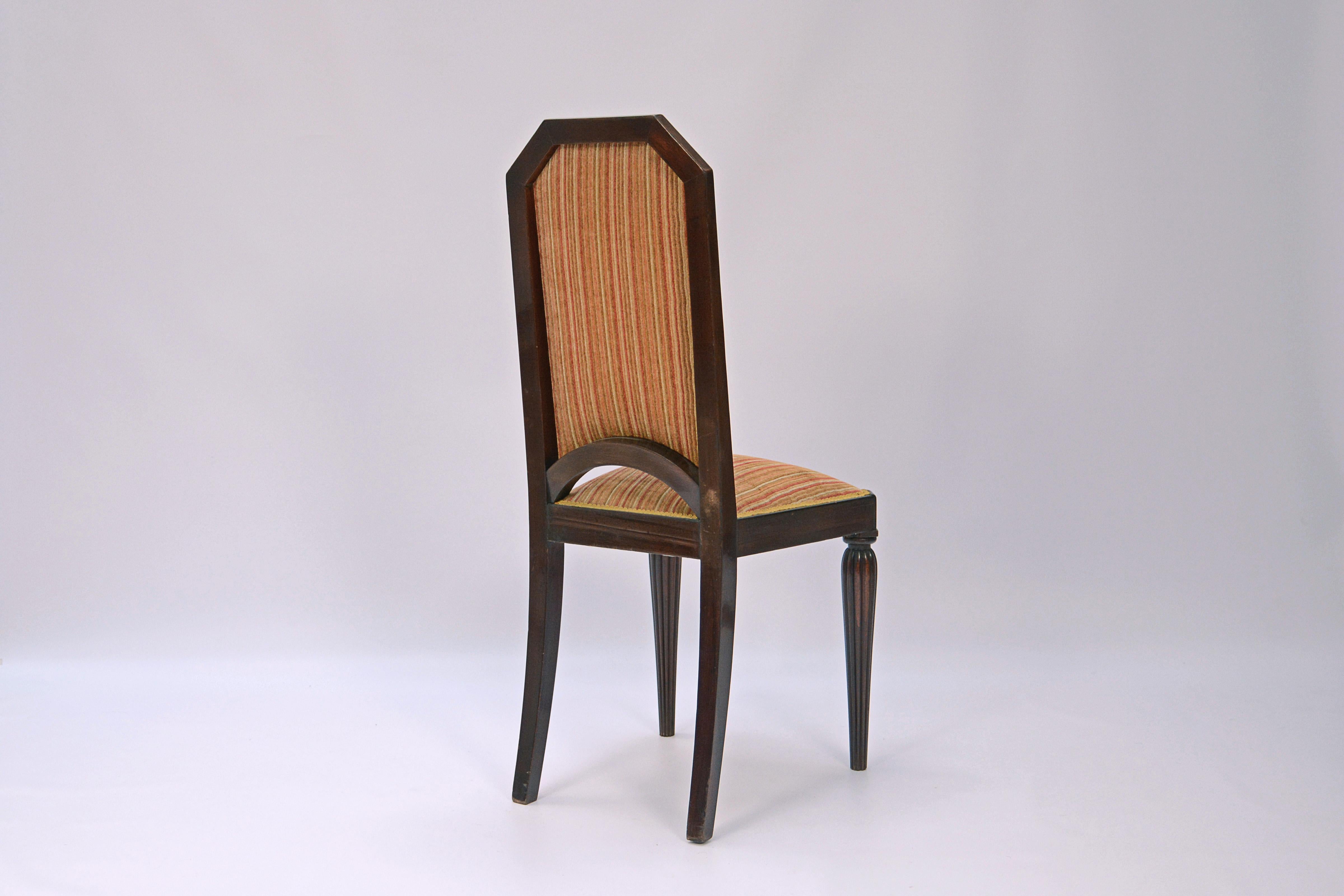 Art Deco Set of 12 chairs by Maurice Dufrene For Sale