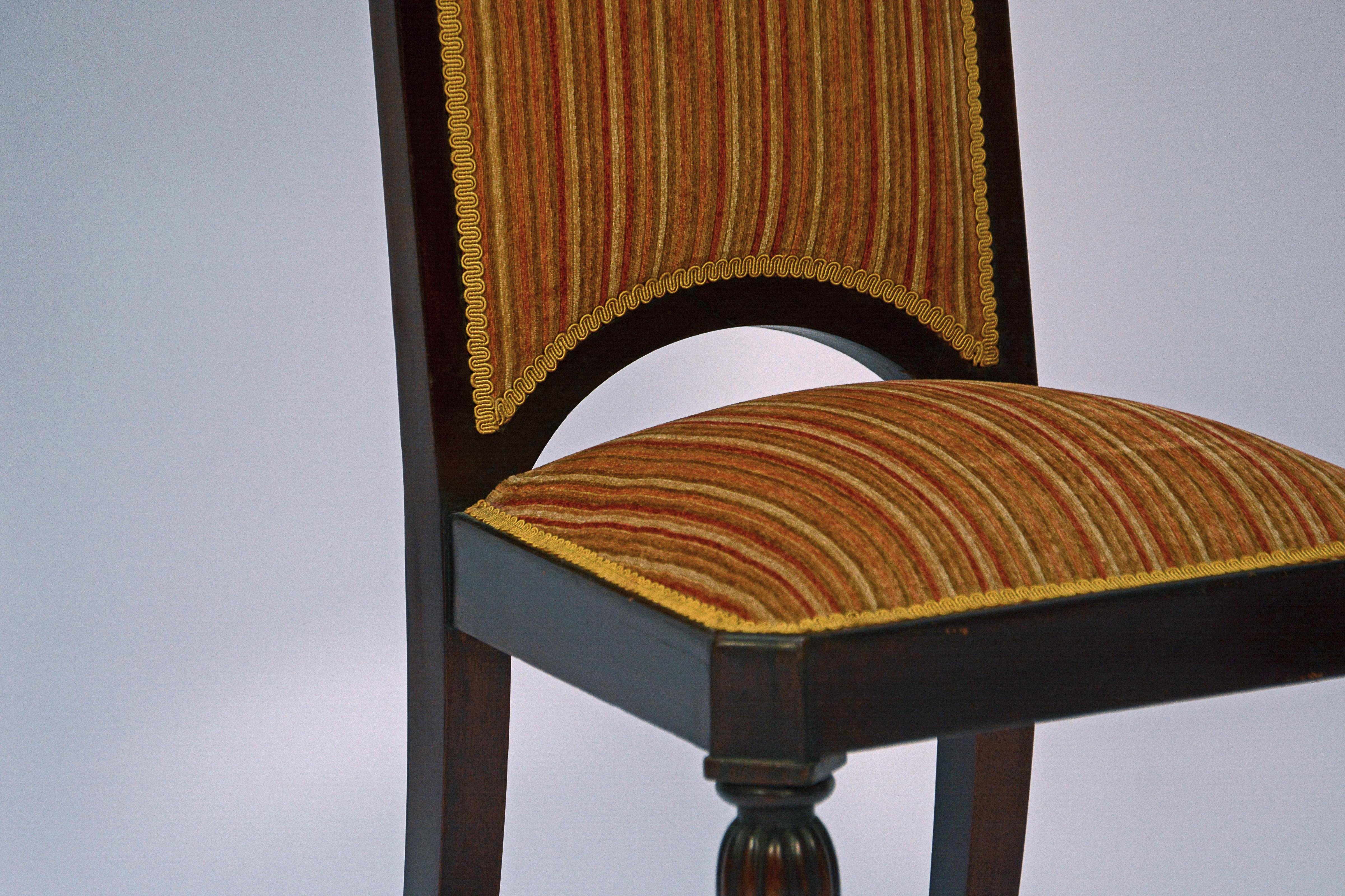 French Set of 12 chairs by Maurice Dufrene For Sale