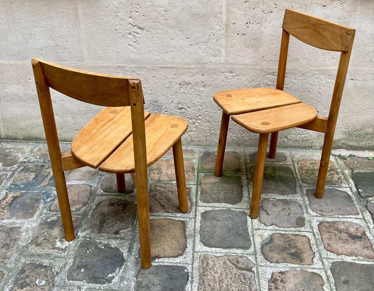 Mid-Century Modern Set of 12 Chairs « Grains de café » by Gauthier Delaye, France, 1950