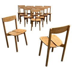 Satz von 12 Stühlen " Grains de café " von Gauthier Delaye, Frankreich, 1950