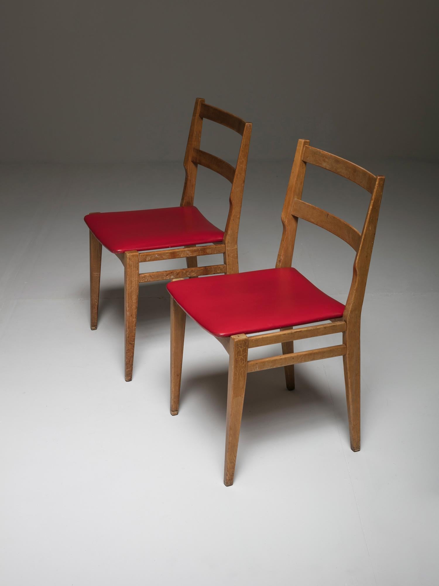 Large set of 12 Wood Chairs 