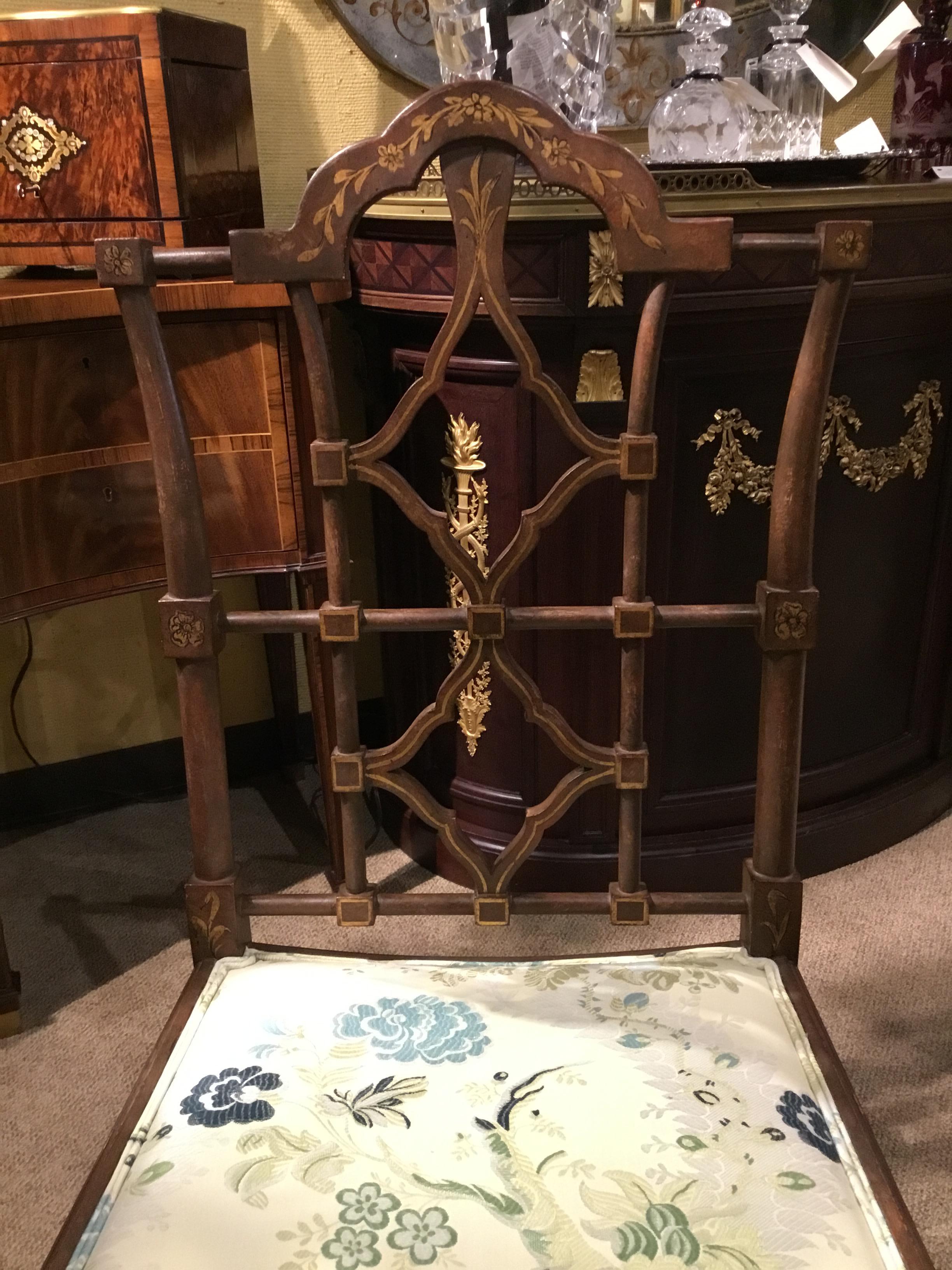 Set of 12 Chinese Chippendale Style Chairs Bu Patina Hand Painted In Good Condition In Houston, TX