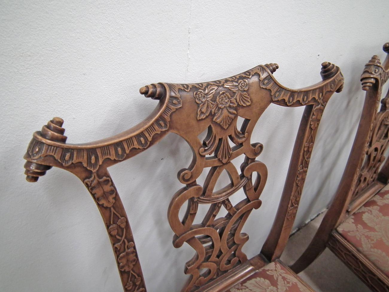 Set of 12 Chinese Chippendale Style Chairs In Good Condition For Sale In Edinburgh, GB