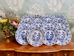 Set of 12 Chinese Export Plates, Pomegranate and Fish, Yongzheng, 1722-1735
