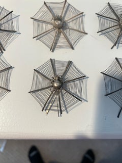 Set von 12 chinesischen Export-Kartenhaltern in Spinnenwebform aus Silber