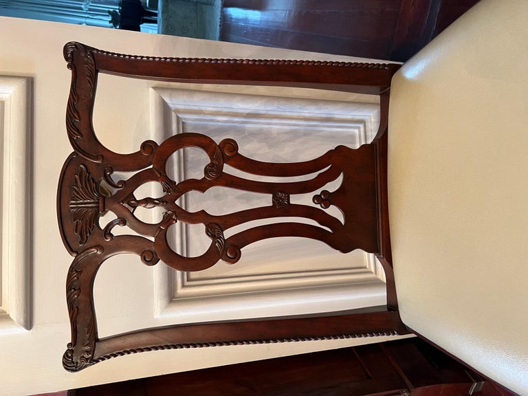 Carved Set of 12 Chippendale Style Dining Room Chairs For Sale