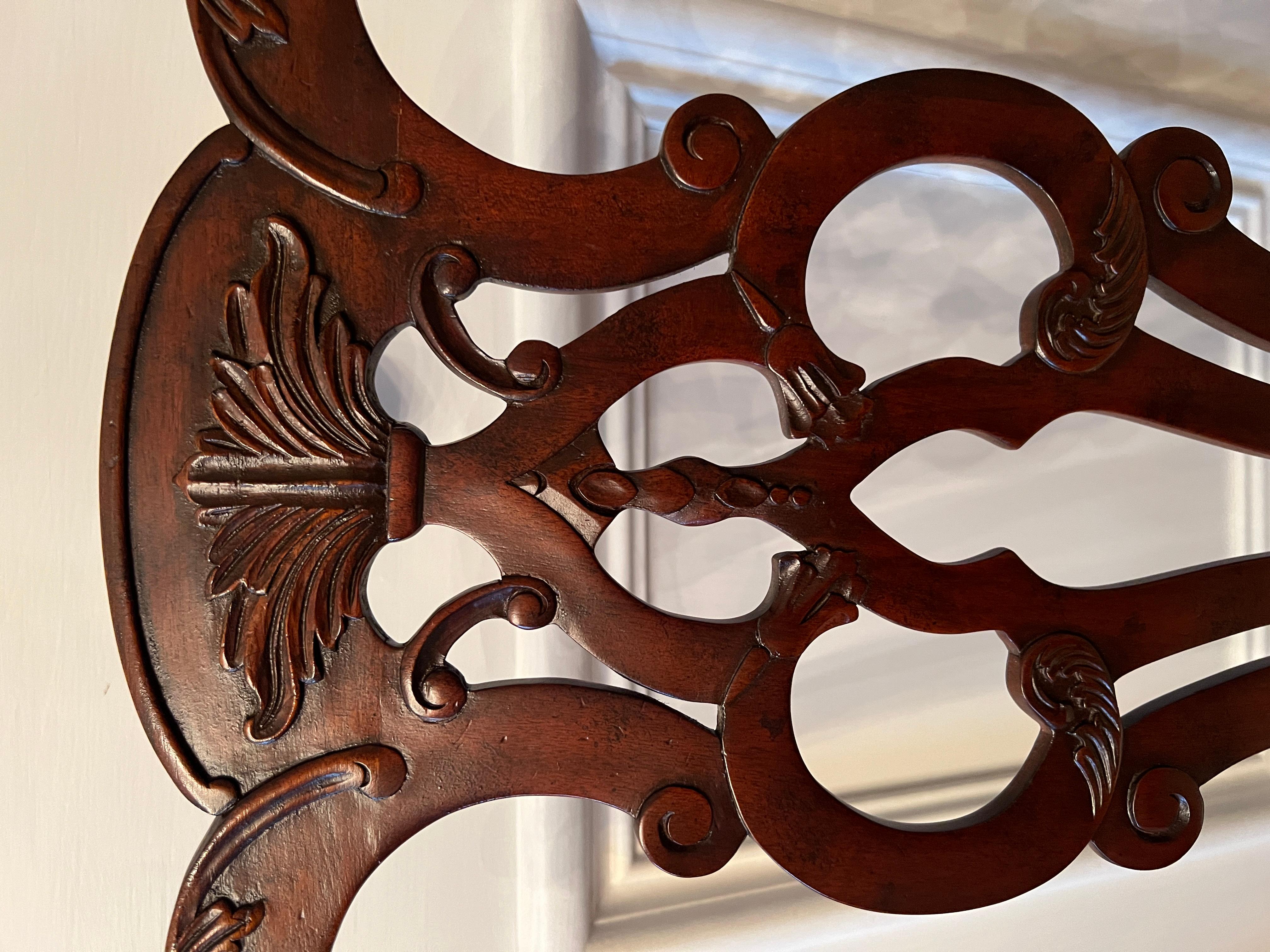 Carved Set of 12 Chippendale Style Dining Room Chairs