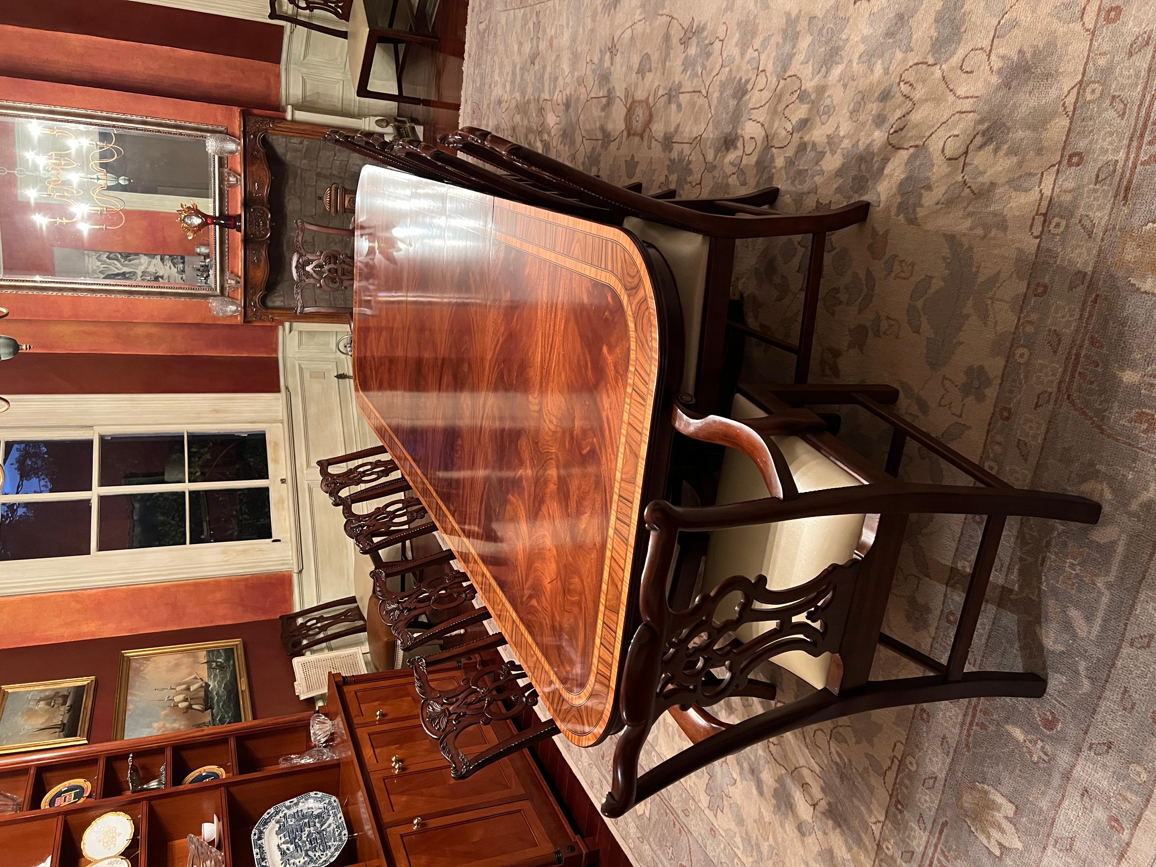 Hardwood Set of 12 Chippendale Style Dining Room Chairs