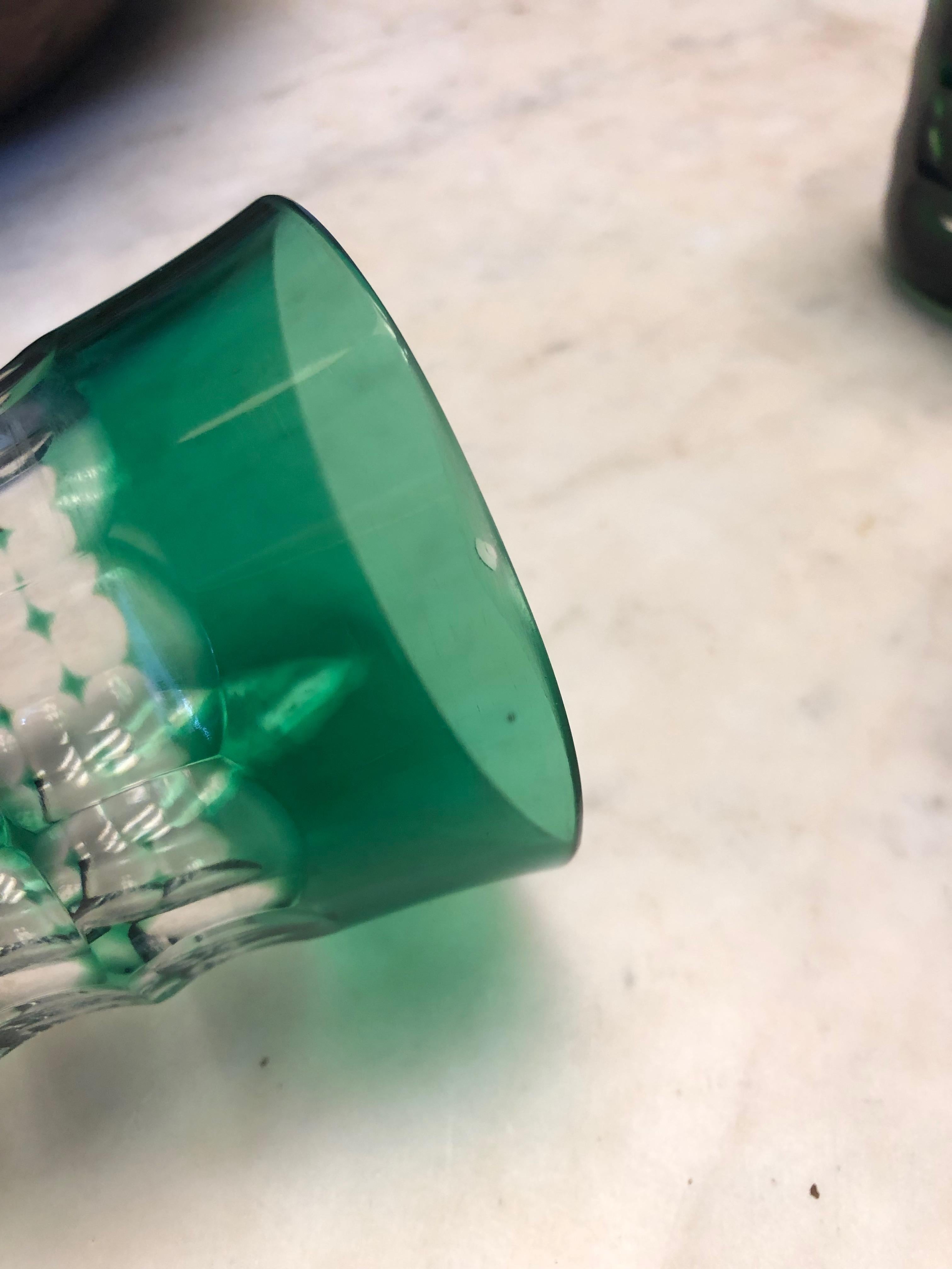These are beautiful, never used Christian Lacroix crystal Tumblar glasses. The collections is comprised of glasses in 5 different colors, all in the same design. In France place settings are often decorated using a variety of colors to add vibrance