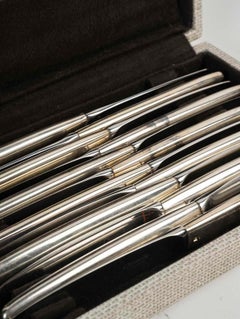 Ensemble de 12 couteaux Christofle, style Art Déco, 1930.