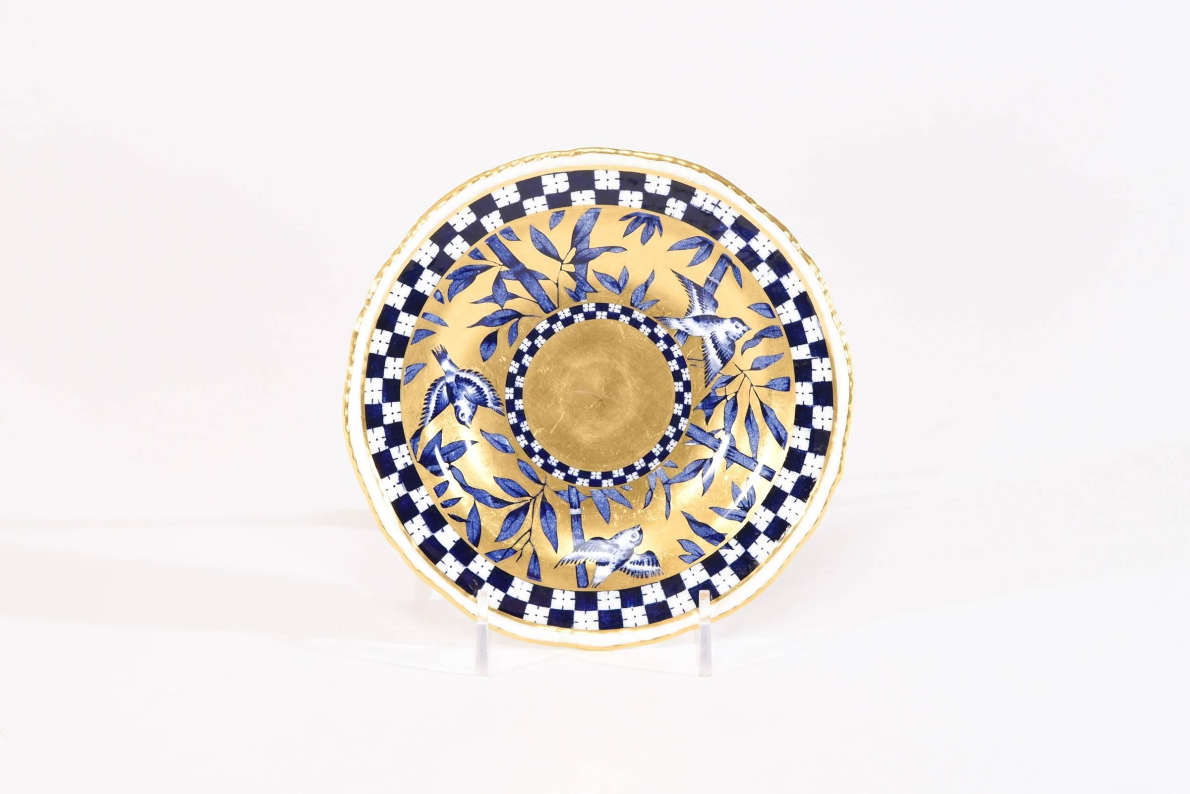 Japonisme Set of 12 Coalport Japonesque Aesthetic Movement Cobalt Blue & Gold Side Plates