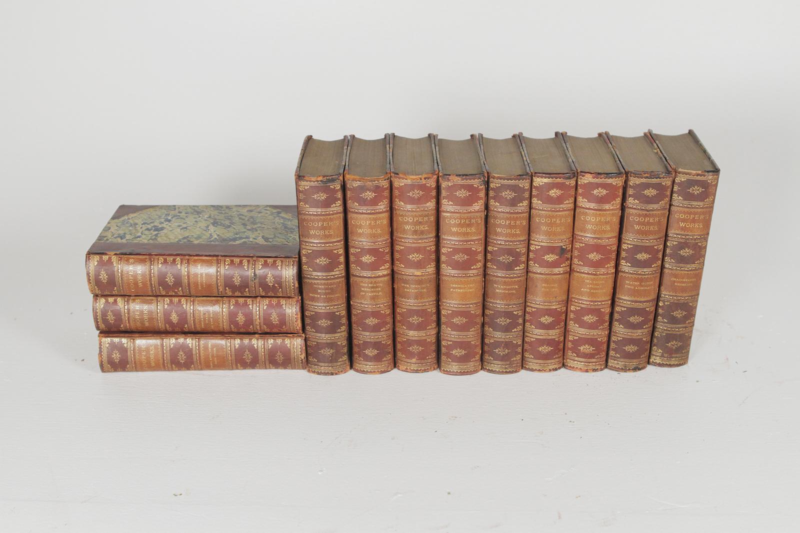 Set of 12 Cooper Works Leather Bound Books, Late 19th Century 4