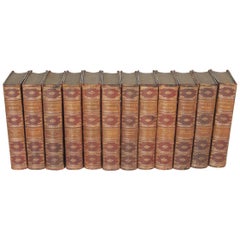 Set of 12 Cooper Works Leather Bound Books, Late 19th Century