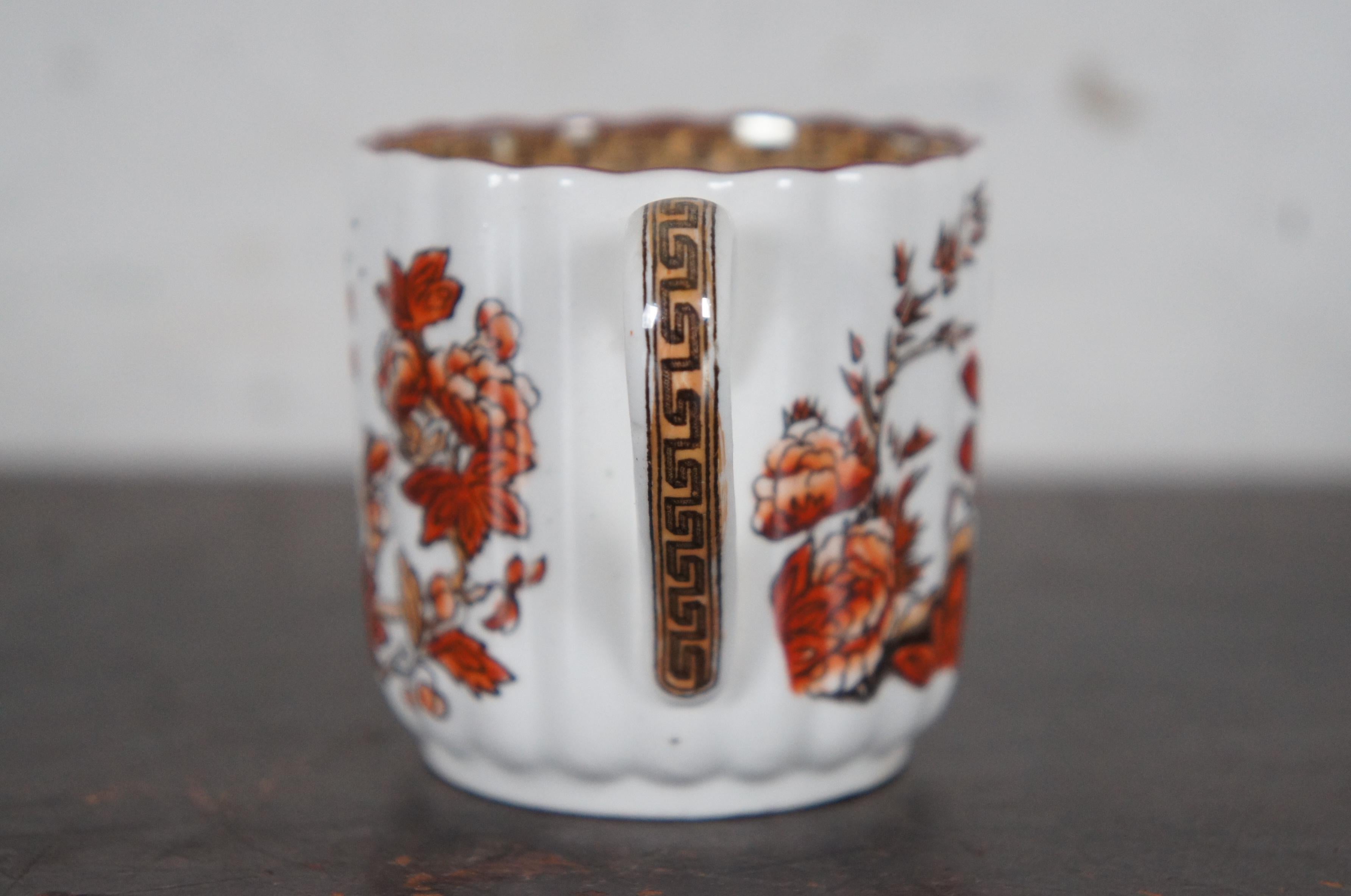 Porcelain Set of 12 Copeland Spode India Tree Demitasse Cups Coffee Espresso Mug Rust Vtg