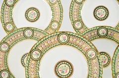 Set of 12 Copeland's 19th C Hand Painted Dessert Plates w/ Roses & Leaves