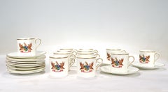 Set of 12 Crested Wedgwood Demitasse Coffee Cup & Saucers from the Brook Club