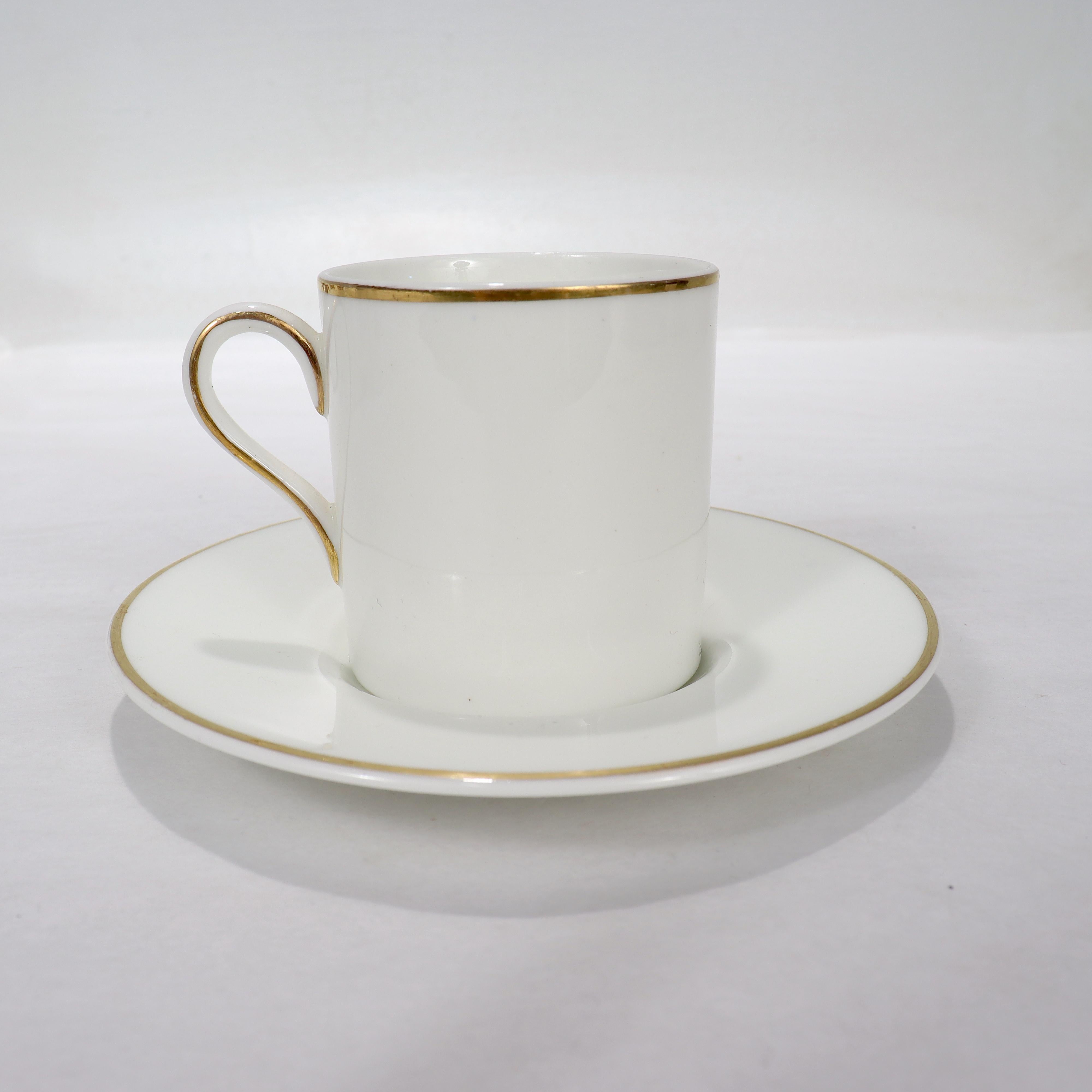 Gilt Set of 12 Crested Wedgwood Demitasse Coffee Cup & Saucers from the Brook Club 