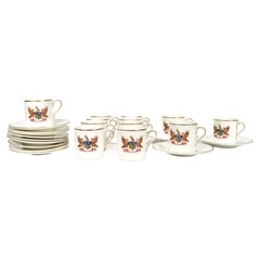 Set of 12 Crested Wedgwood Demitasse Coffee Cup & Saucers from the Brook Club 