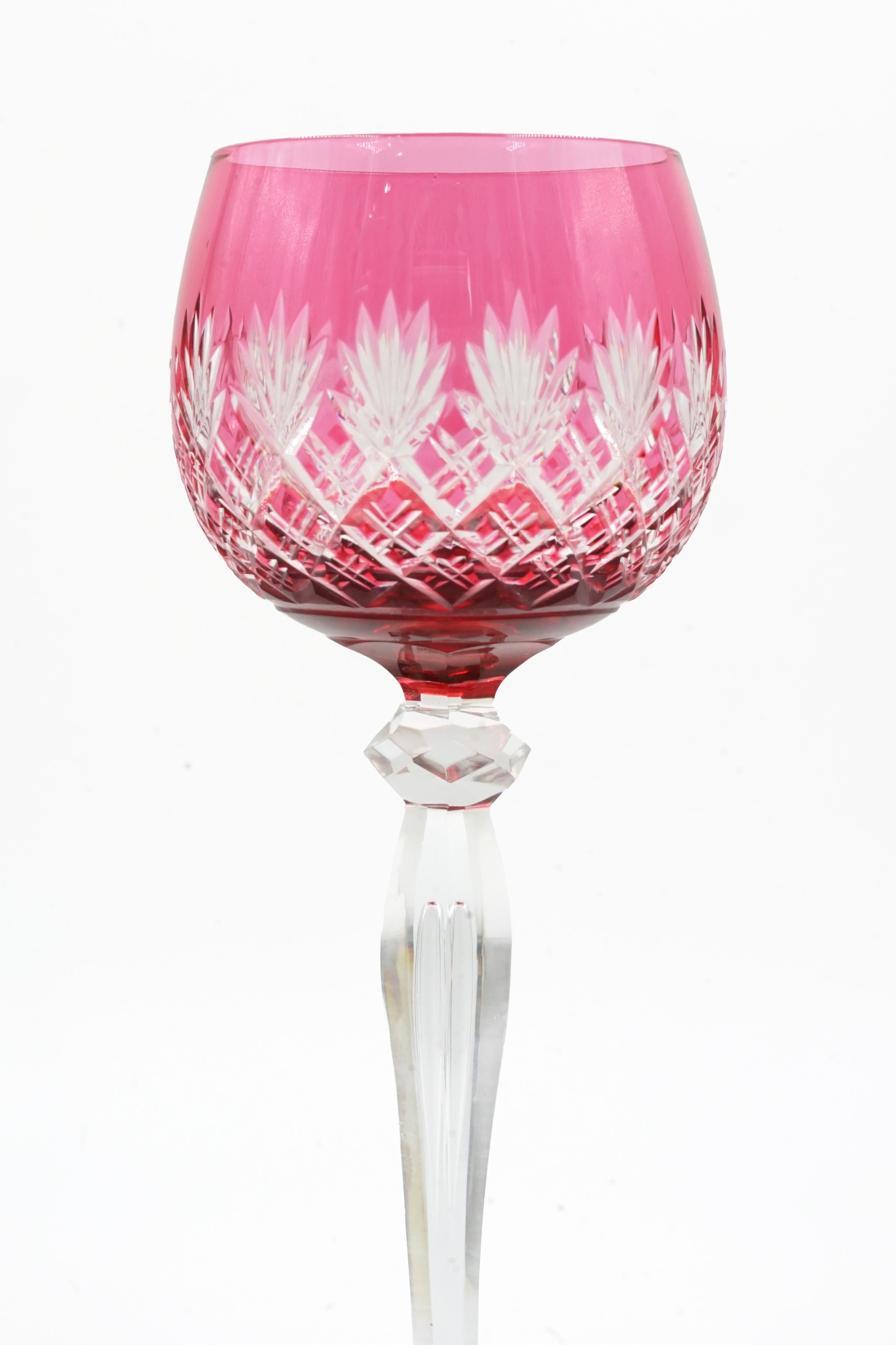 Bohemian Set of 12 Crystal Wine Glasses