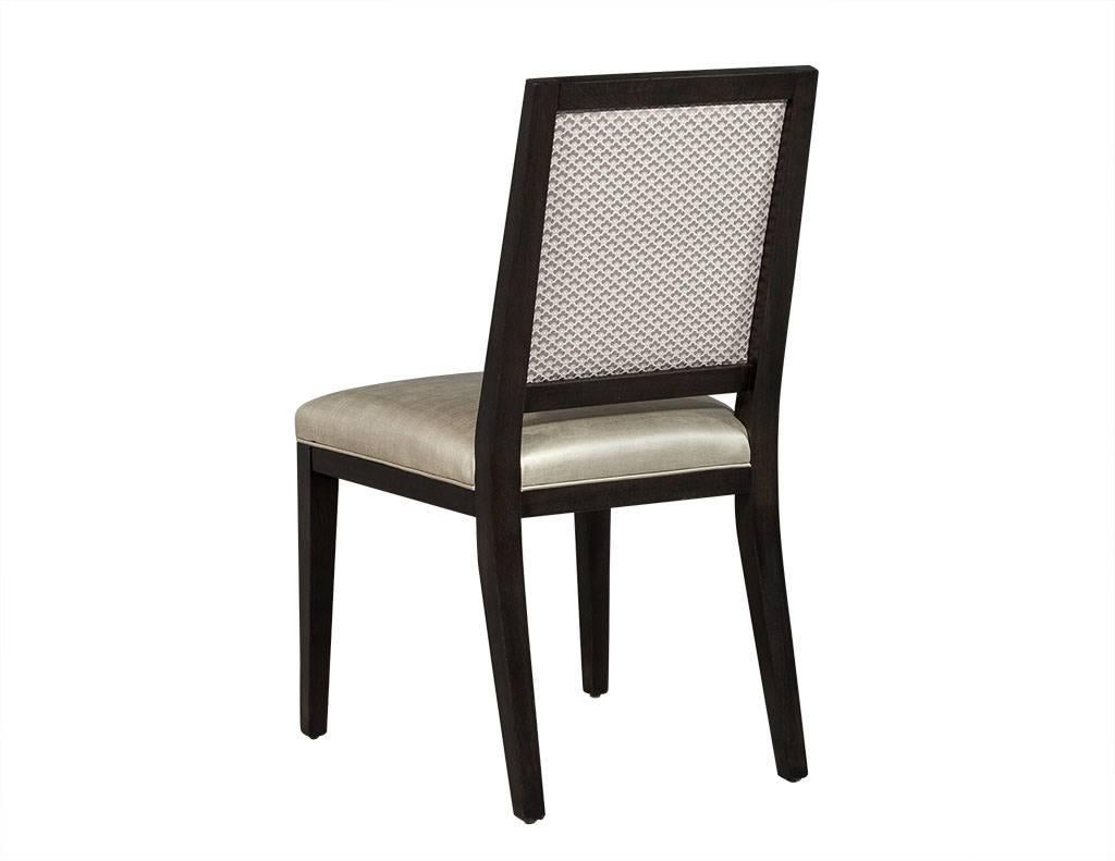 Contemporary Set of 12 Custom Carrocel Art Deco Roll Back Dining Chairs