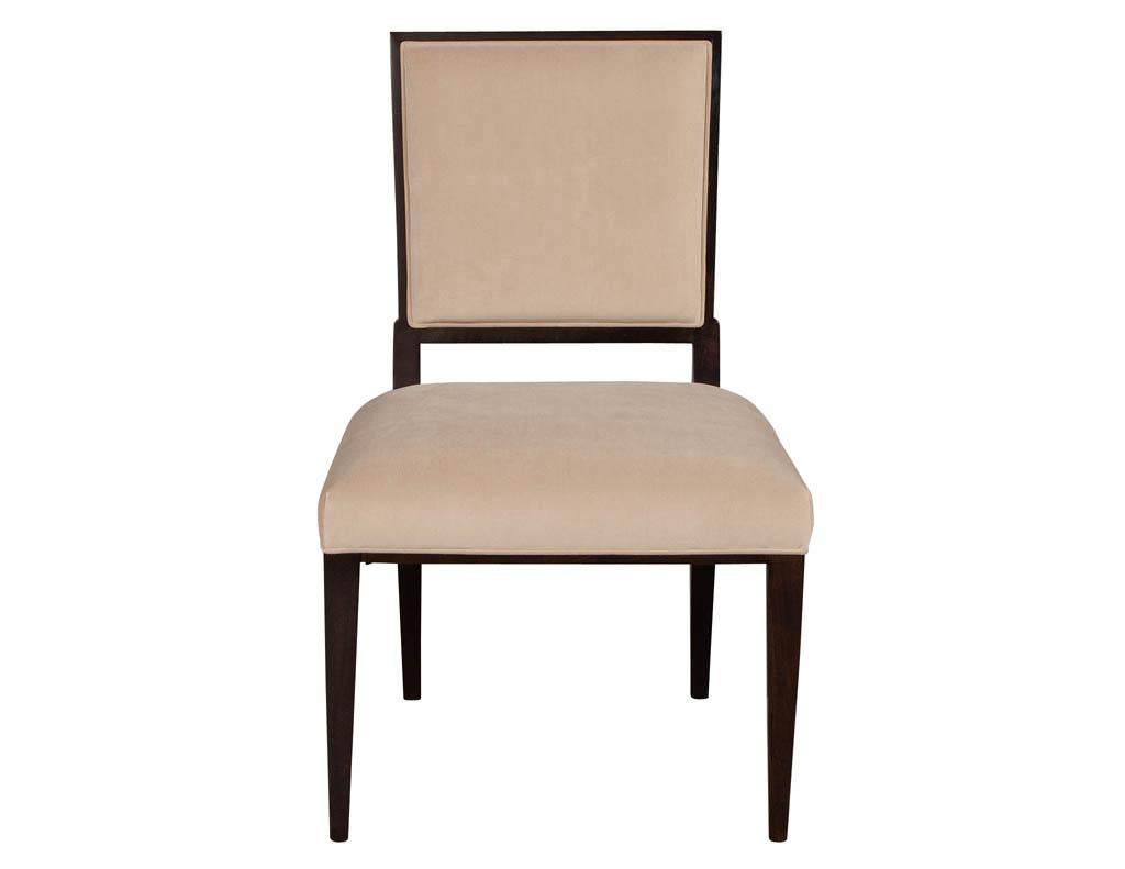 North American Set of 12 Custom Modern Walnut Dining Chairs