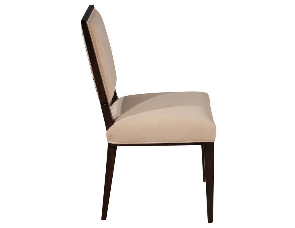Set of 12 Custom Modern Walnut Dining Chairs In New Condition In North York, ON