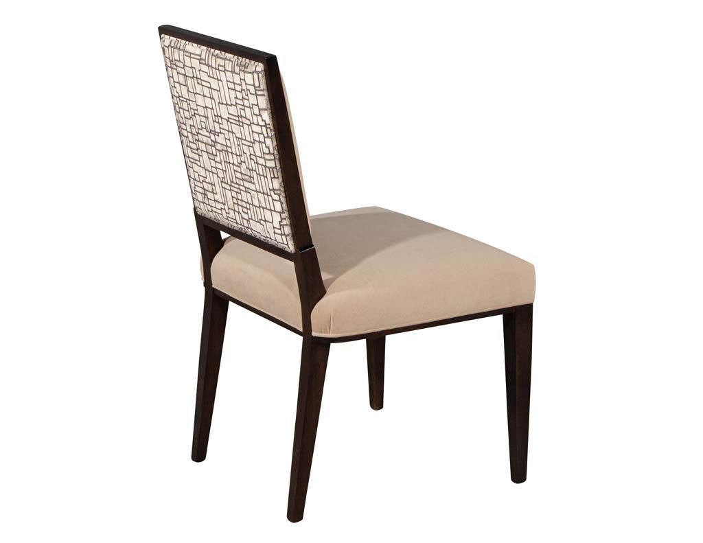Contemporary Set of 12 Custom Modern Walnut Dining Chairs