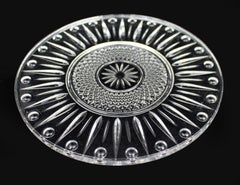 Set of 12 Cut Crystal Dessert Plates