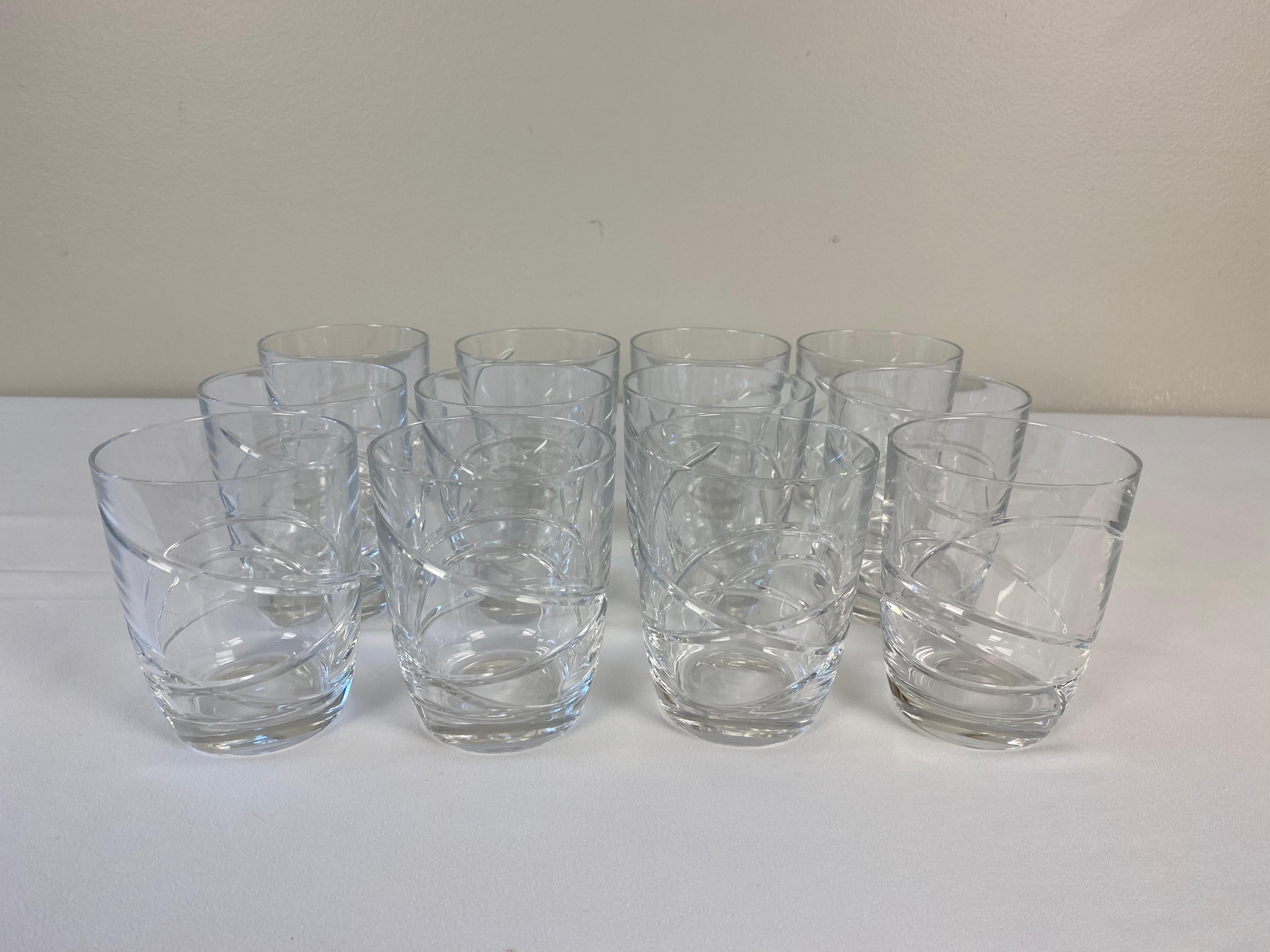 Czech Set of 12 Cut Crystal Liquor Whiskey or Liquor Glasses by Lenox For Sale