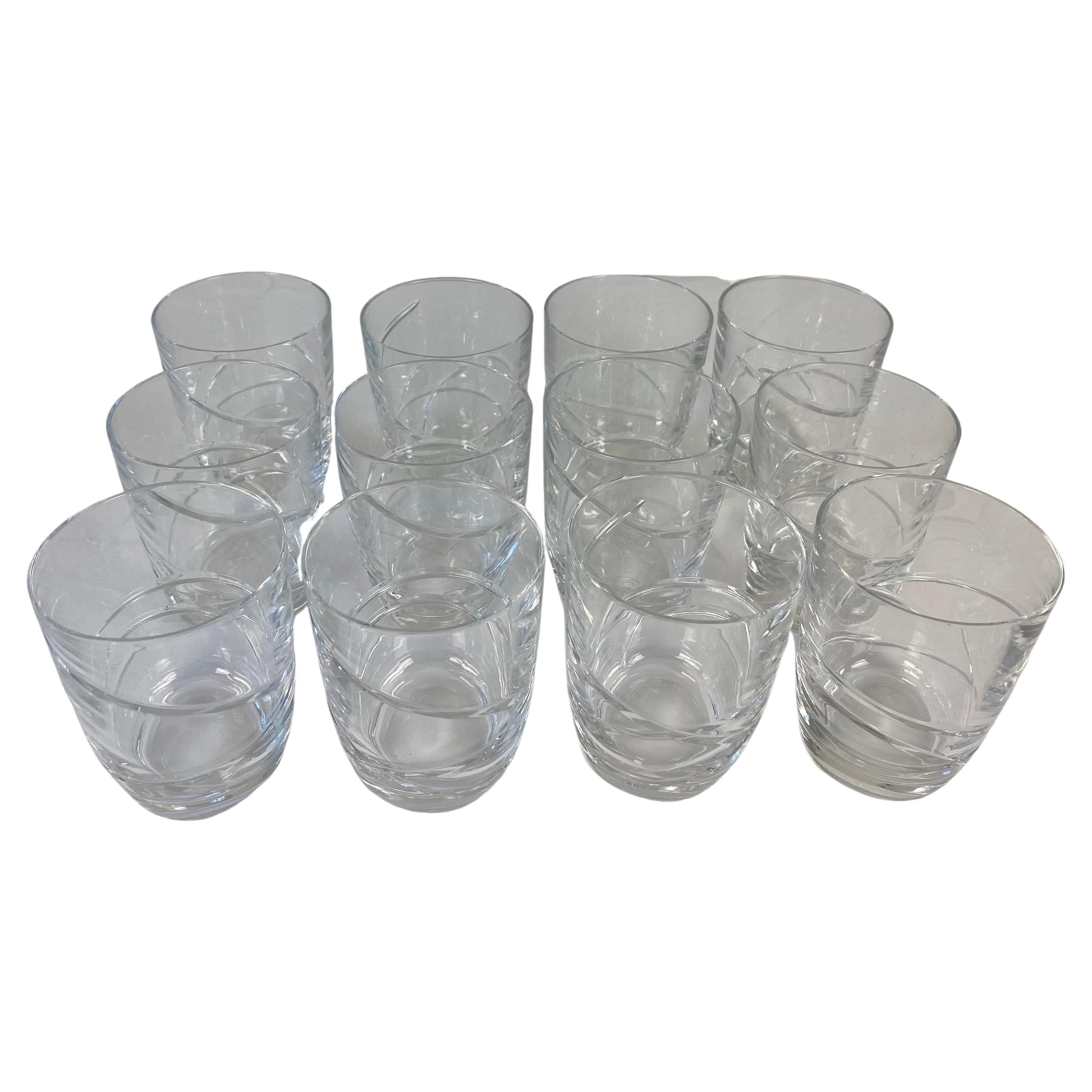 Set of 12 Cut Crystal Liquor Whiskey or Liquor Glasses by Lenox For Sale