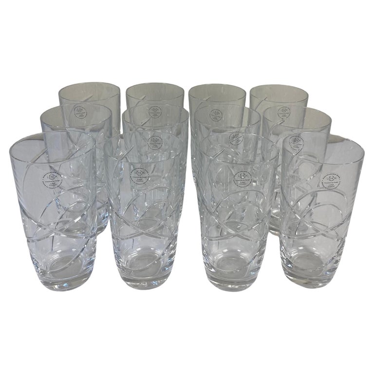 Set of 12 Cut Crystal Water Glasses by Lenox For Sale at 1stDibs