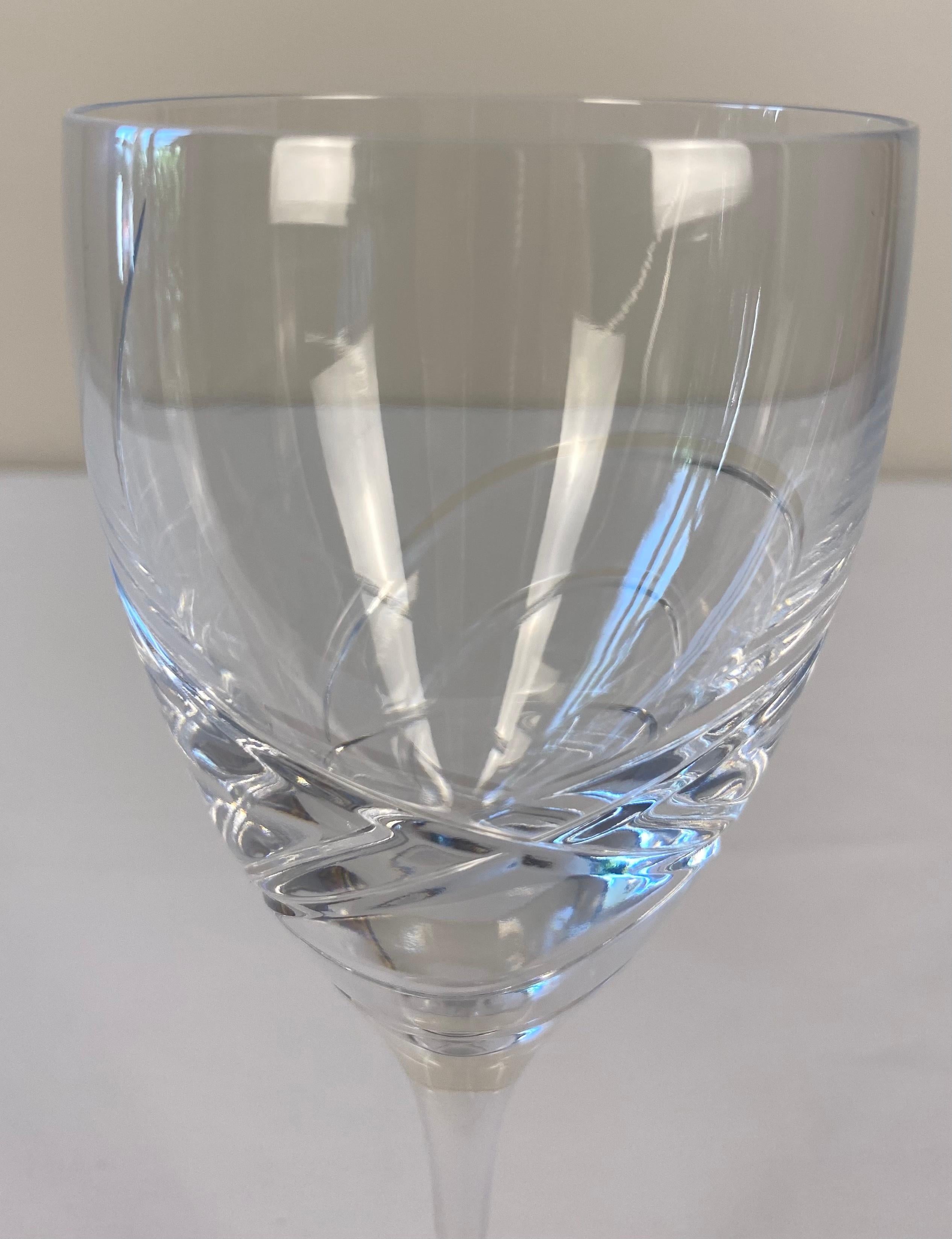 20ième siècle Ensemble de 12 verres à vin en cristal taillé de Lenox en vente