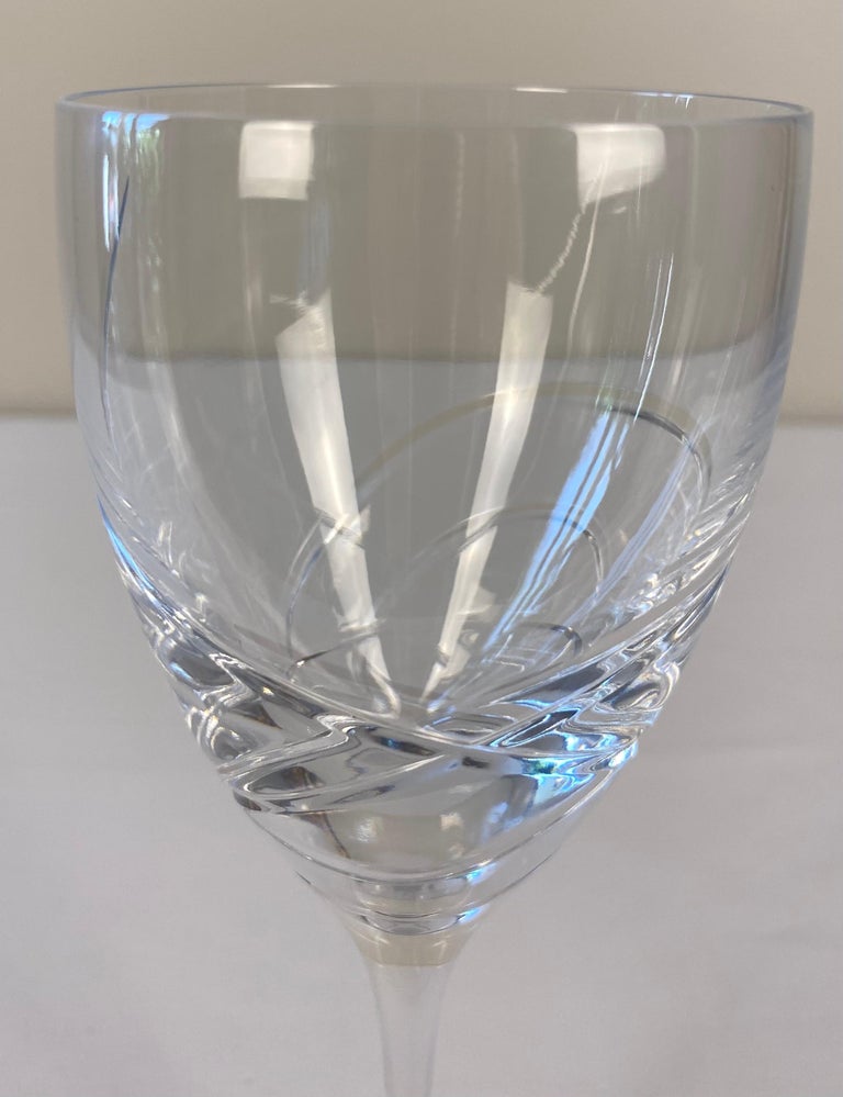 20th Century Set of 12 Cut Crystal Wine Glasses by Lenox For Sale