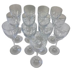 Retro Set of 12 Cut Crystal Wine Glasses by Lenox
