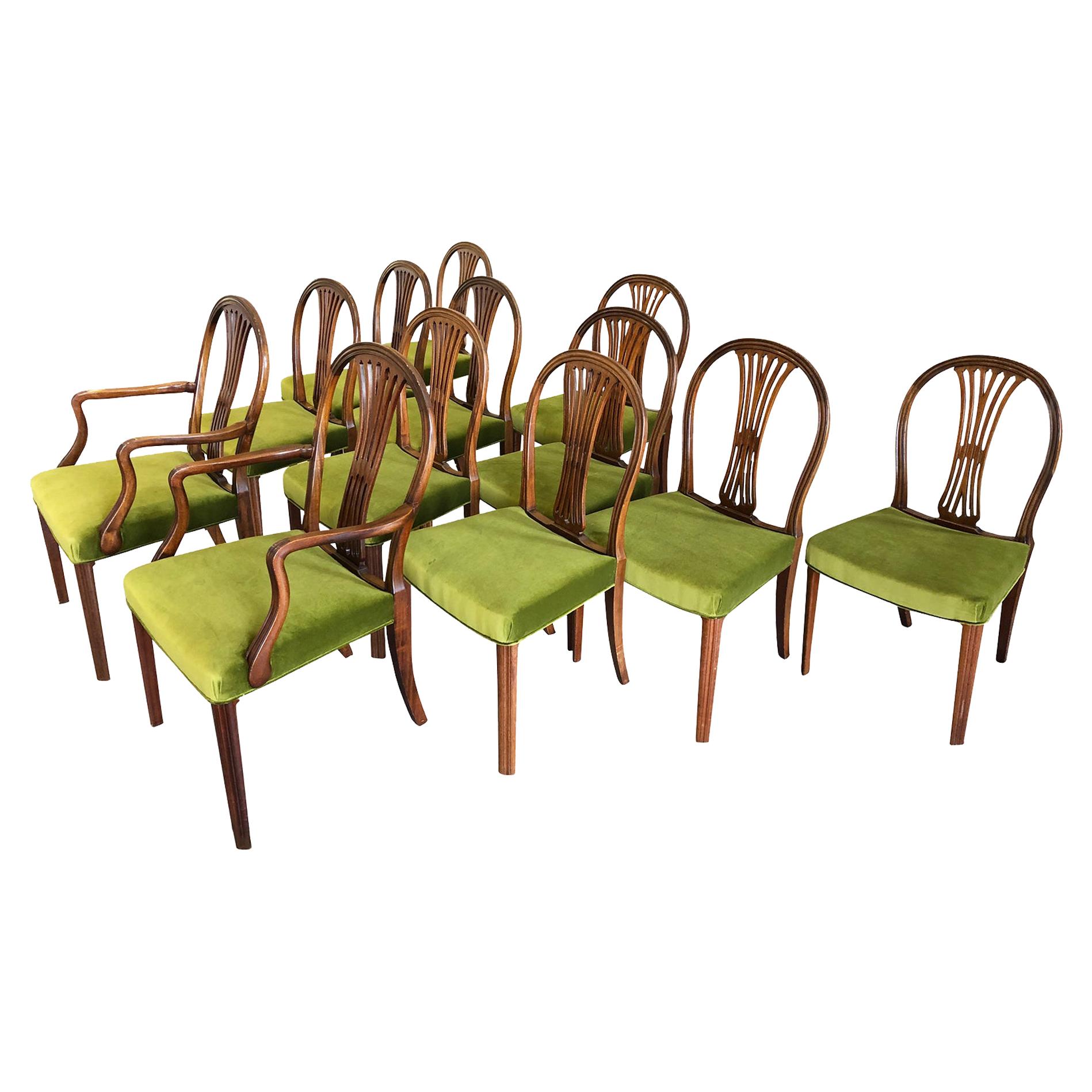 Set of 12 Danish Deco Dining Chairs by Frits Henningsen