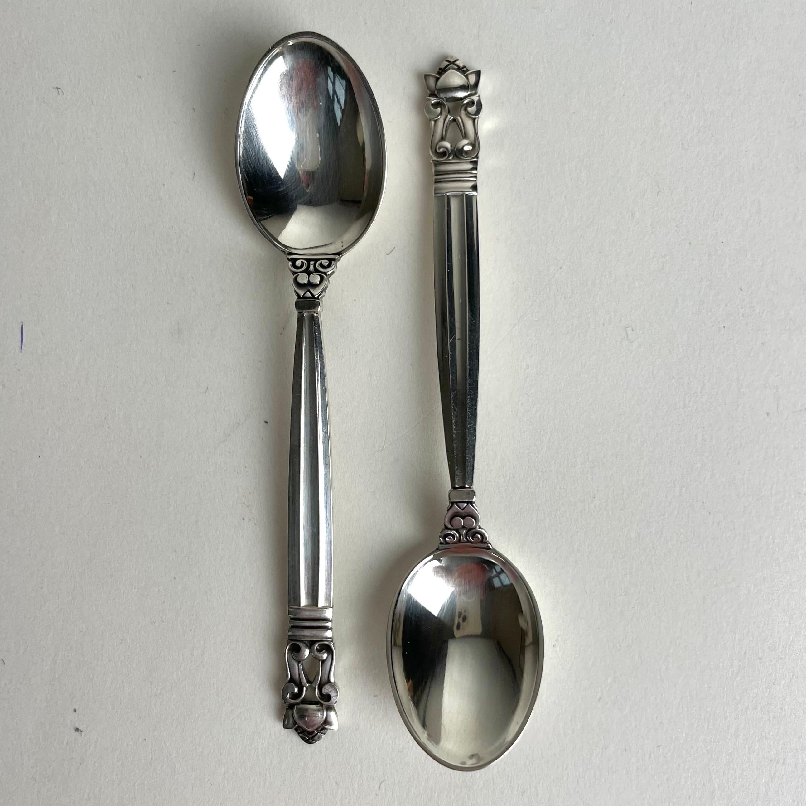 XX secolo Set di 12 cucchiai danesi in argento Johan Rohde Georg Jensen in vendita