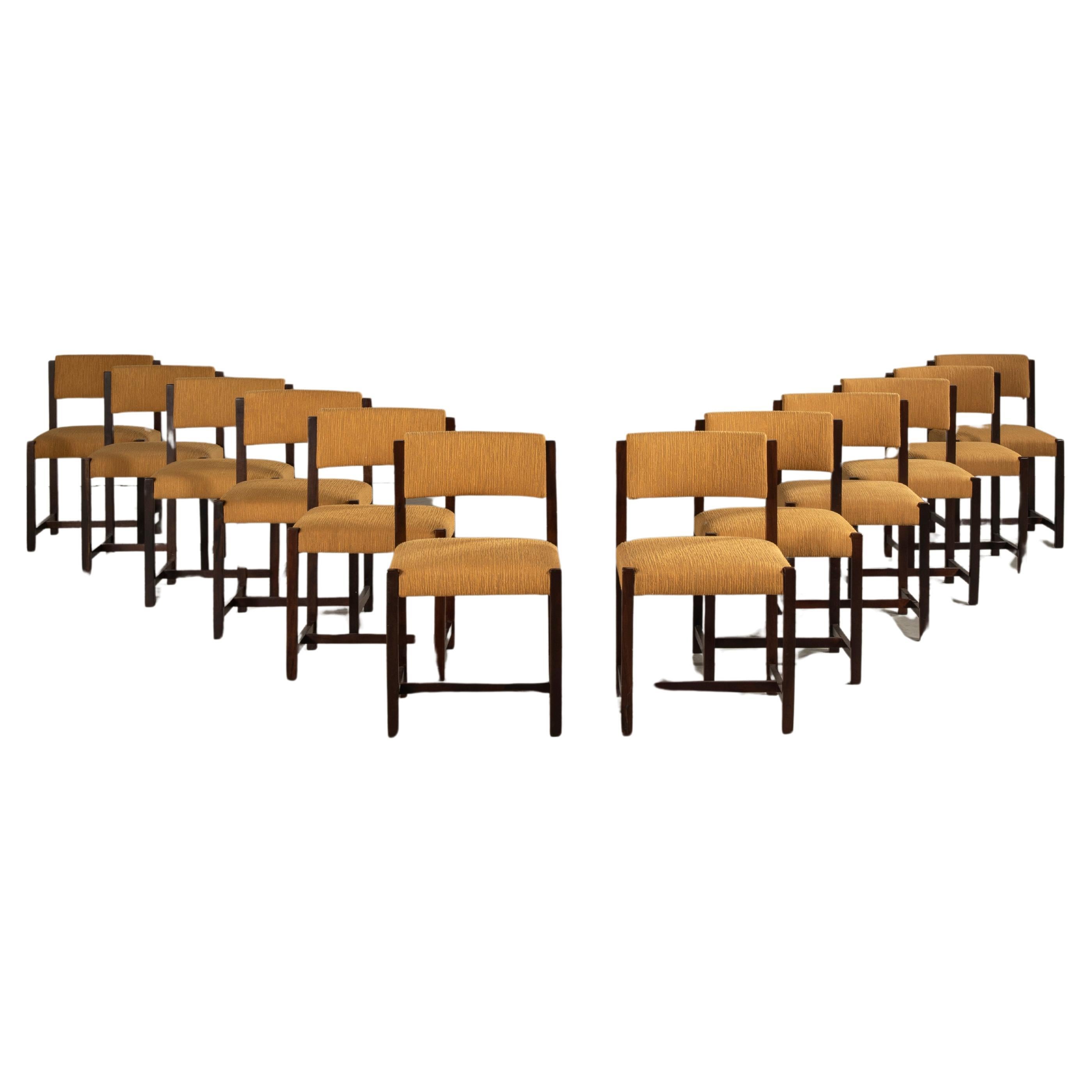 Set of 12 'Del Rey' Dining Chairs, by Jorge Zalszupin, Brazilian Modern For Sale