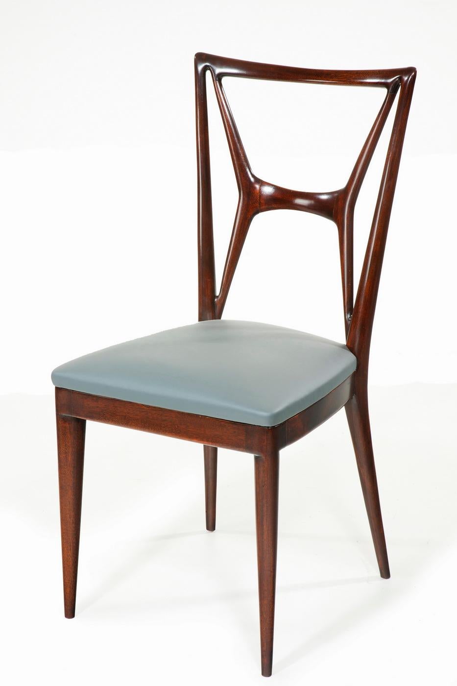 Mid-Century Modern Set of 12 dining chairs attributed to Atelier Apelli and Varesio