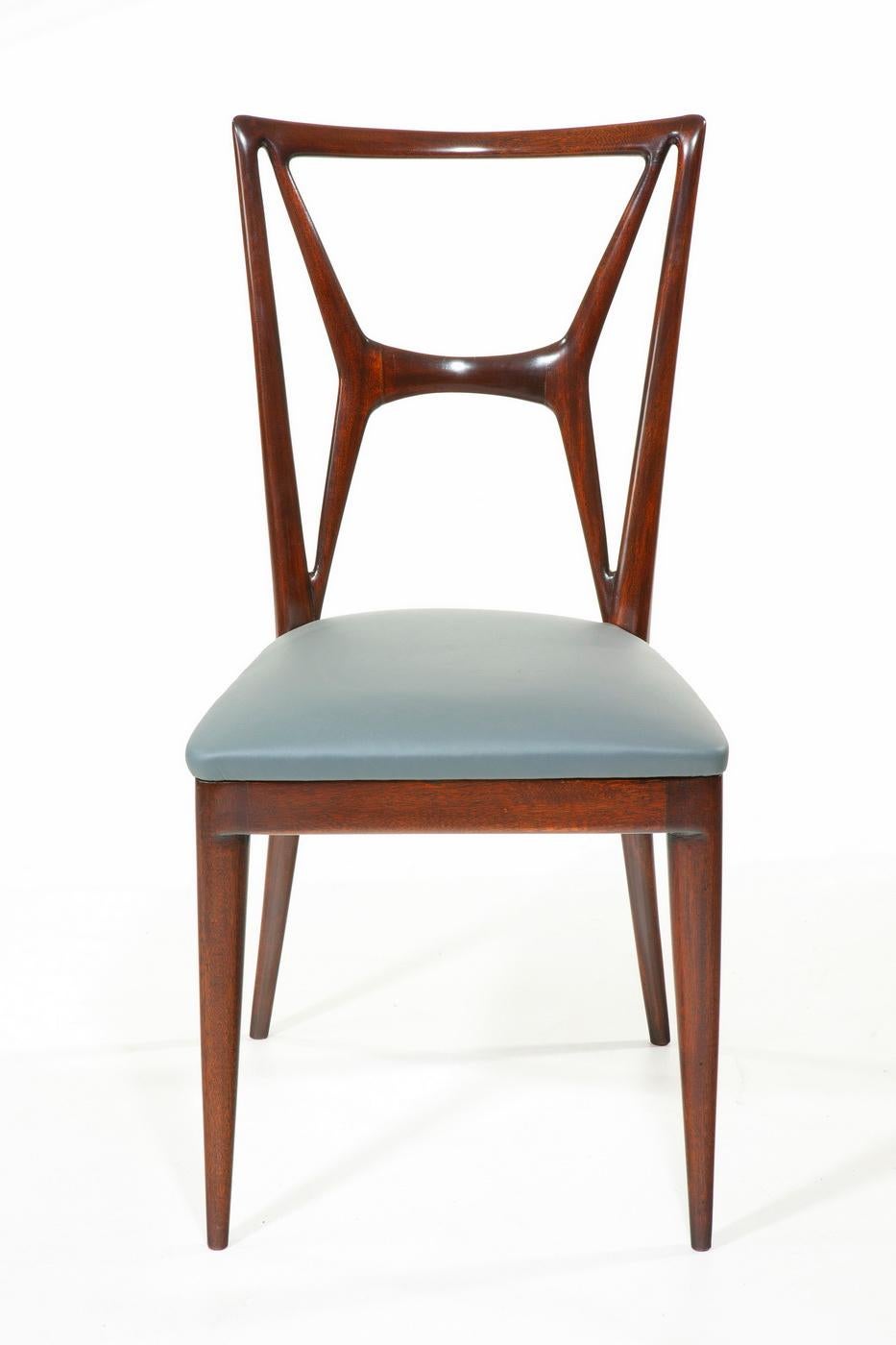Italian Set of 12 dining chairs attributed to Atelier Apelli and Varesio