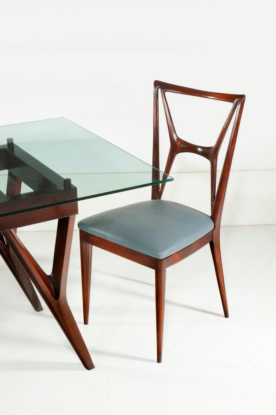 20th Century Set of 12 dining chairs attributed to Atelier Apelli and Varesio