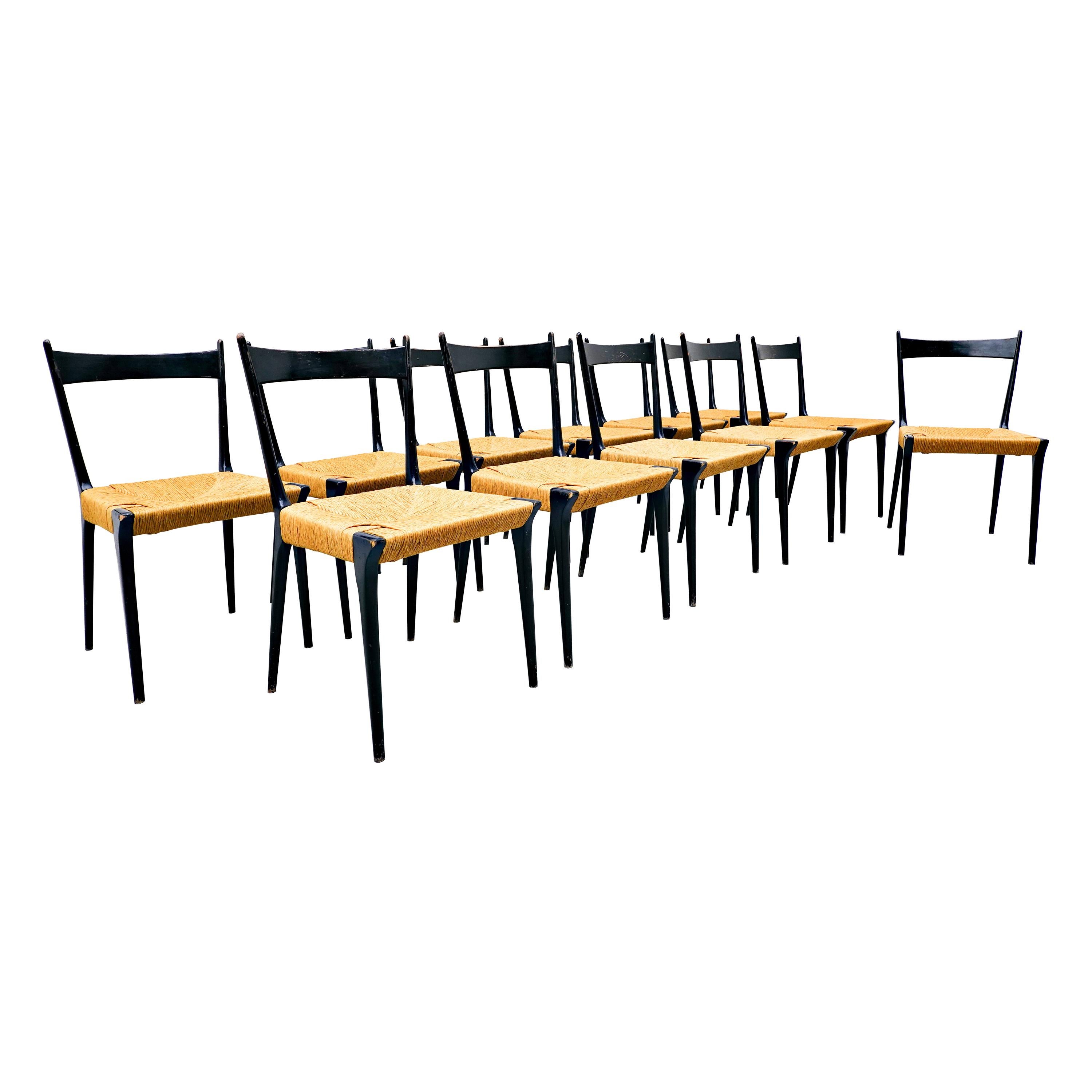 Set of 12 Dining Chairs by Alfred Hendrickx for Belform, Belgium, 1958