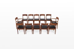 Set of 12 dining chairs by Henning Kjaernulf for KS Mobler, Denmark 1960s 10 + 2