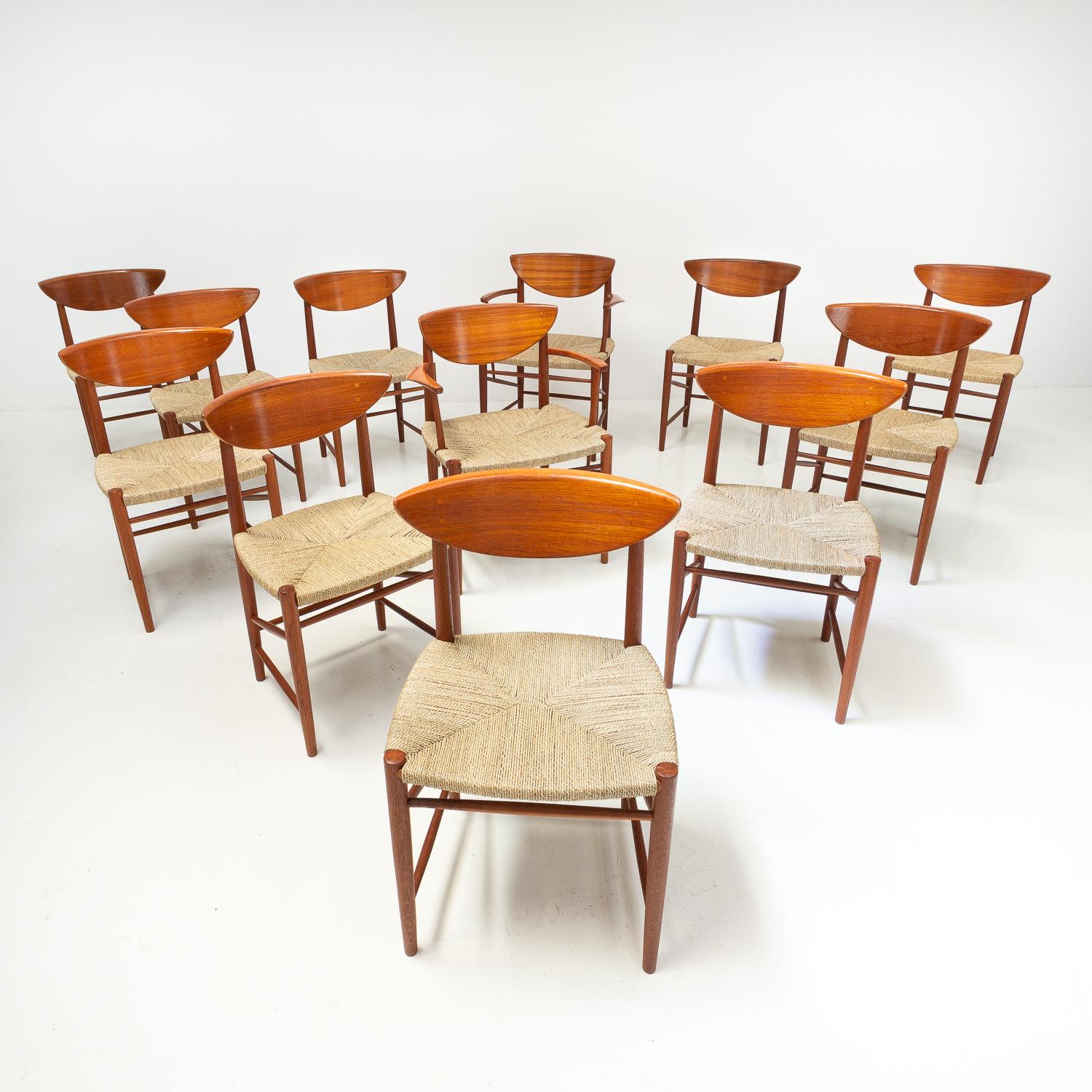 Set of 12 Dining Chairs by Hvidt and Mølgaard-Nielsen, Denmark, 1950s 4