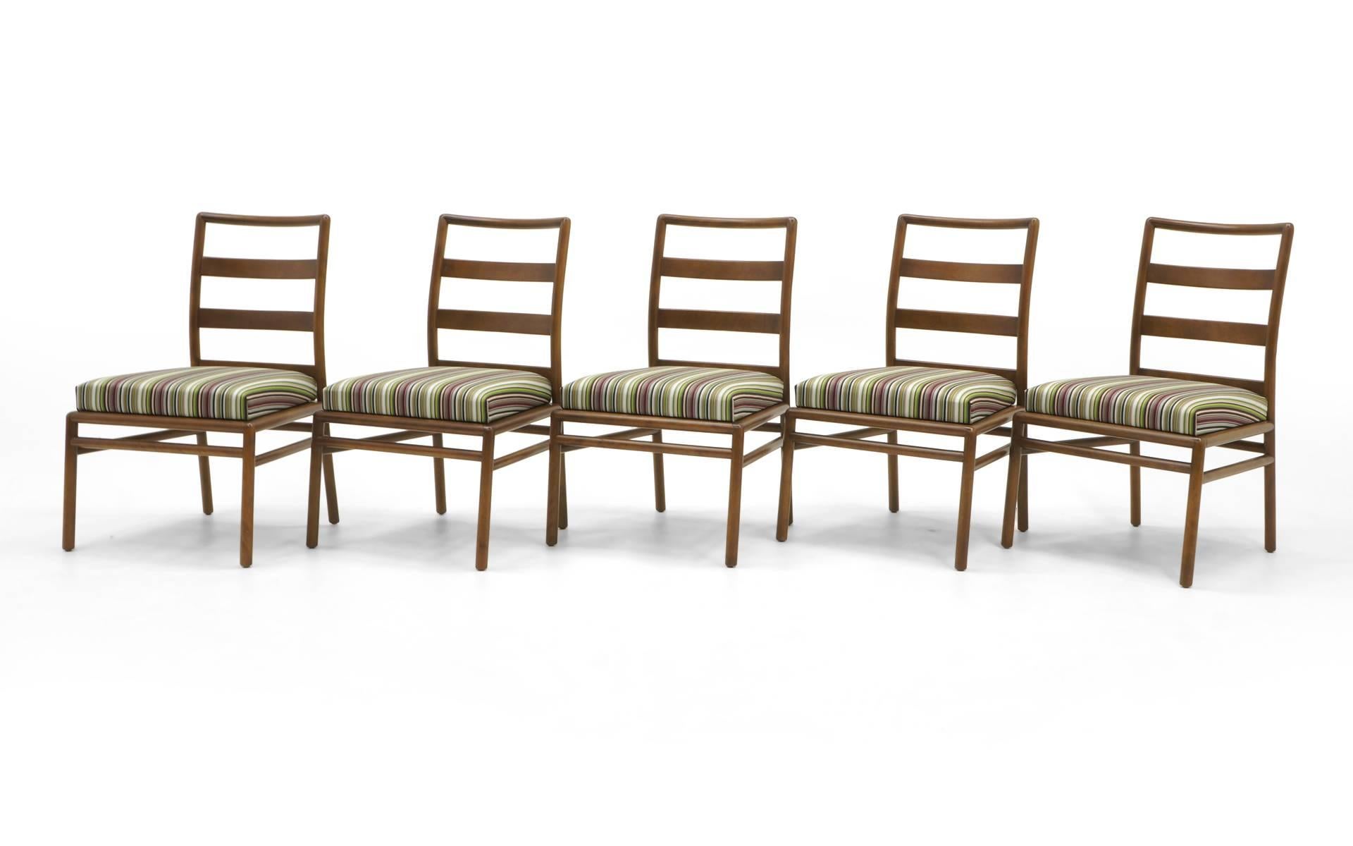 American Set of 12 Dining Chairs by Robsjohn-Gibbings for Widdicomb, Paul Smith Fabric