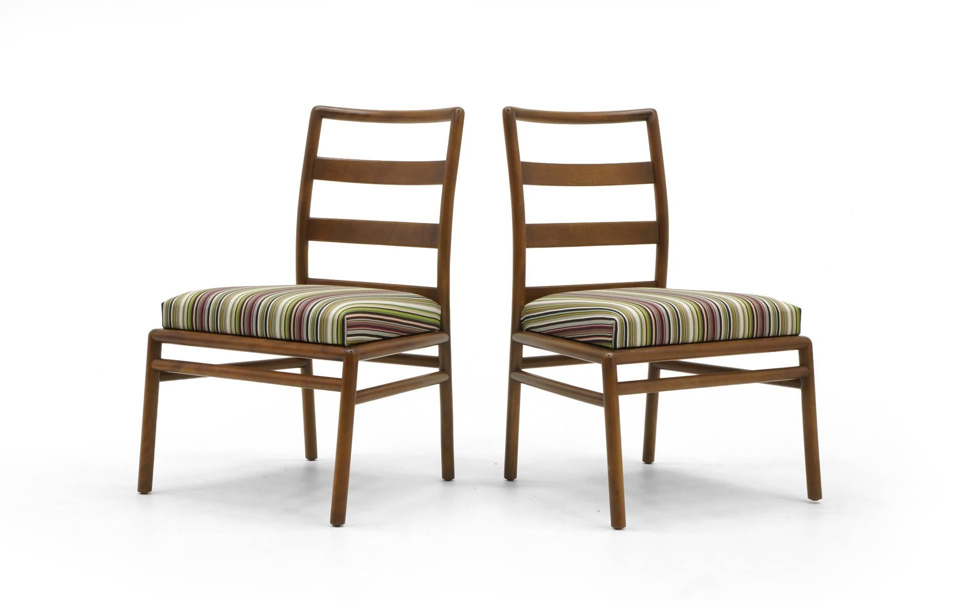 Mid-20th Century Set of 12 Dining Chairs by Robsjohn-Gibbings for Widdicomb, Paul Smith Fabric