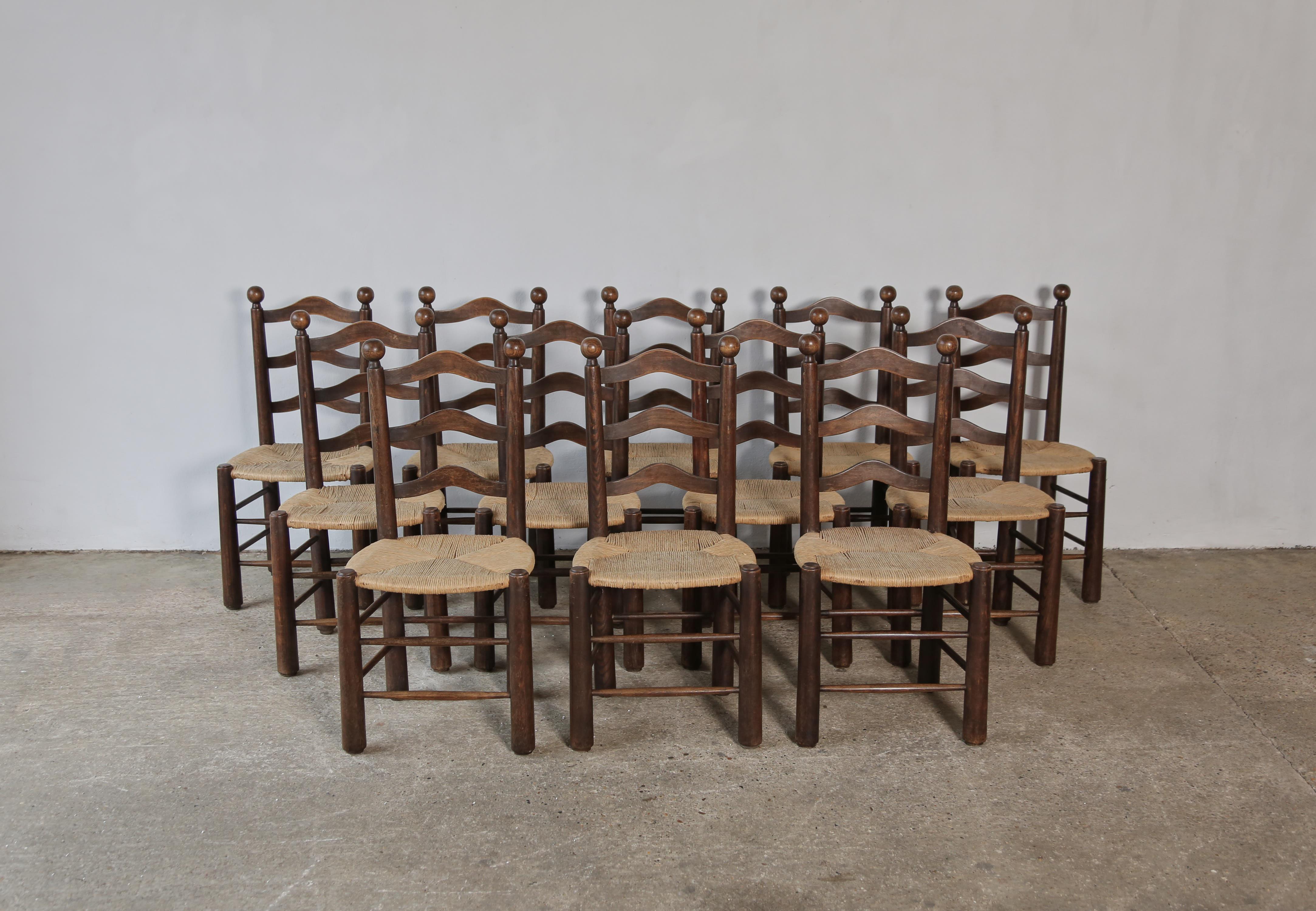 Set of 12 Dining Chairs, attributed to Charles Dudouyt, France, 1950s 6