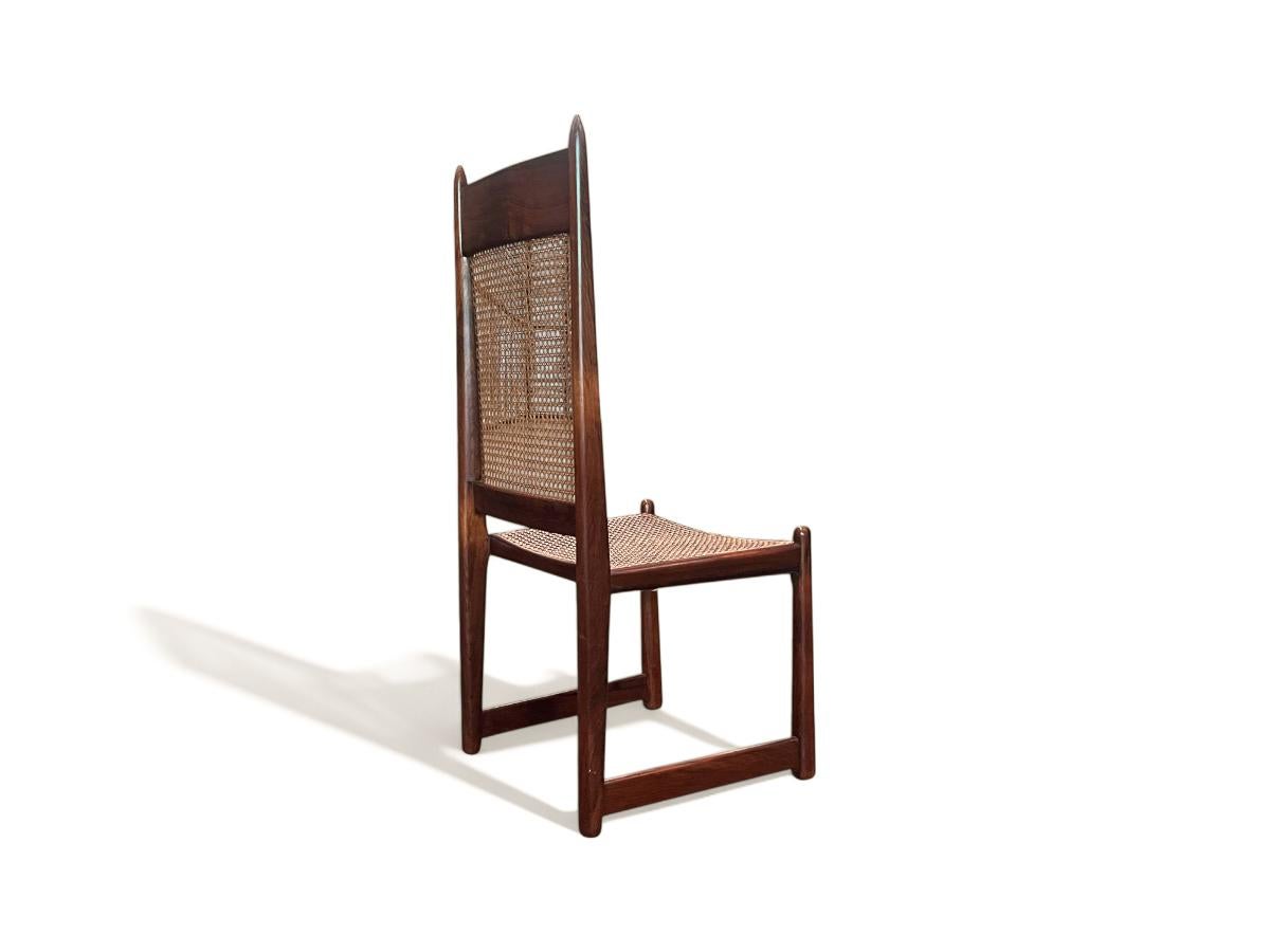 Ensemble de 12 chaises de salle à manger en bois dur et cannage par Fatima, c. 1960s en vente 9