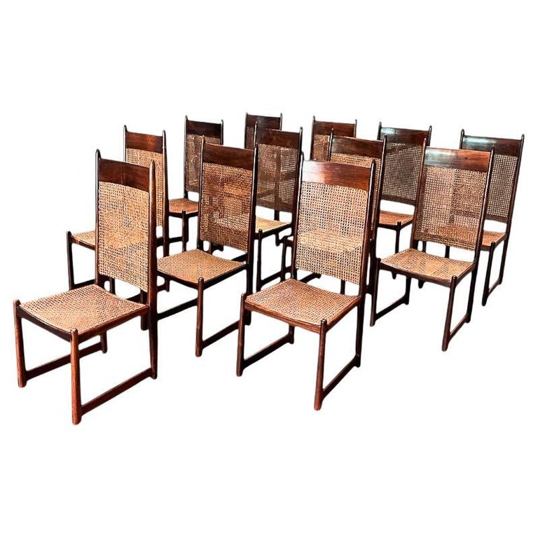 Fatima Arquitetura Interiores set of 12 dining chairs, 1960s, offered by Found Collectibles