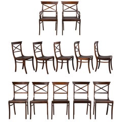Set of 12 Dining Chairs in Regency Style Complete Restoration