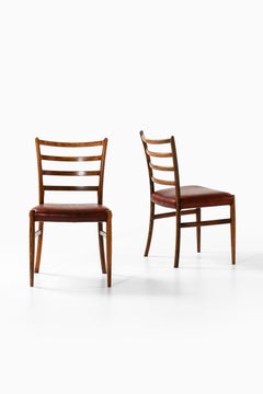 Set of 12 Dining Chairs in Rosewood and Leather, 1960s